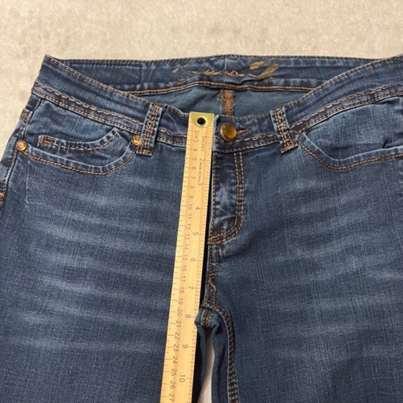 Seven7 Womens Blue Washed Bootcut Denim Thick Stitch Mid Rise Jeans Size 8 - Picture 11 of 12